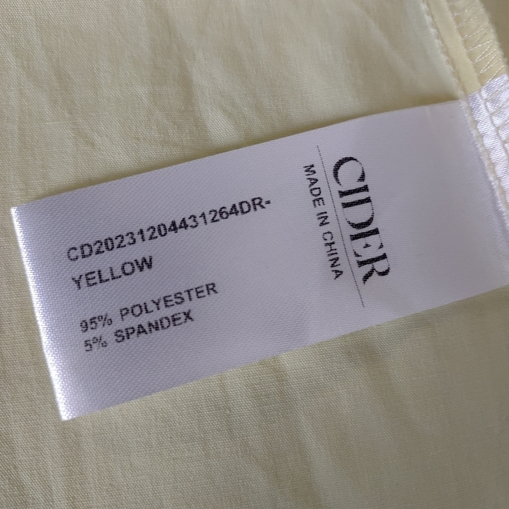 Cider Dress Women Lemon Embroidered Shortsleeve Tie Front Knee Length OXL NWT - Picture 12 of 12